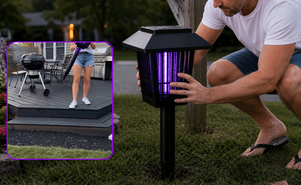 Advanced Solar-Powered UV Mosquito Zapper & Decorative Garden Stake Light