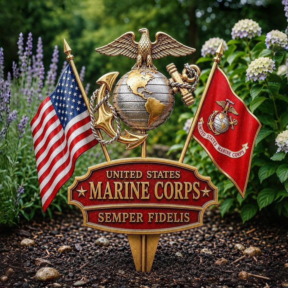 🎖️ Honor Marine Pride 🇺🇸 Semper Fidelis Tribute Garden Stake – 36% OFF Today + Buy 2 Free Shipping