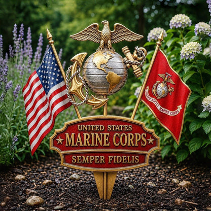 🎖️ Honor Marine Pride 🇺🇸 Semper Fidelis Tribute Garden Stake – 36% OFF Today + Buy 2 Free Shipping