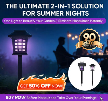 Advanced Solar-Powered UV Mosquito Zapper & Decorative Garden Stake Light