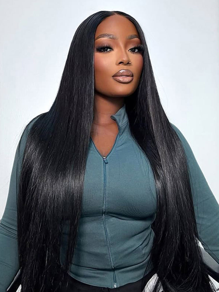 HD Lace Super Natural Hairline 28-40inch Silky Straight 13x6 Frontal Lace Wig Human Hair Pre-bleached