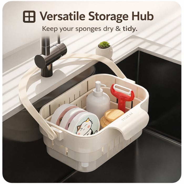 2-in-1 Foldable Sink Colander - Anti-Clog Filter & Organizer