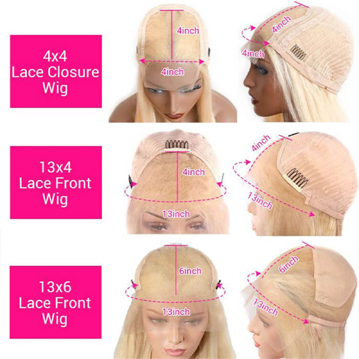 #613 Blonde Glueless Skin Like HD Lace Frontal Wig Body Wave Bleached Blonde Human Hair Wigs