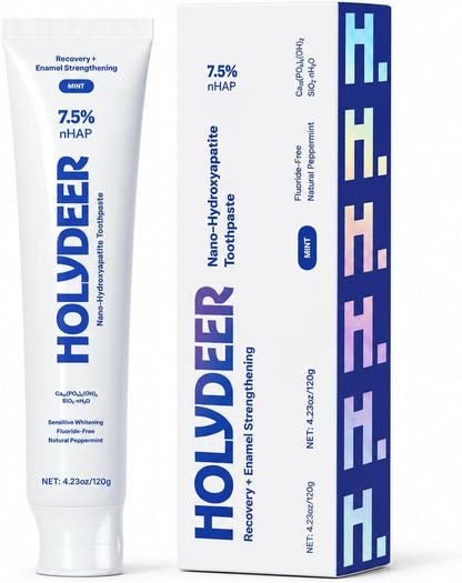 Nano-Hydroxyapatite Toothpaste, Mint, 7.5% nHAP, Fluoride-Free, Sensitive Whitening, Enamel Strengthening, 4.23 oz