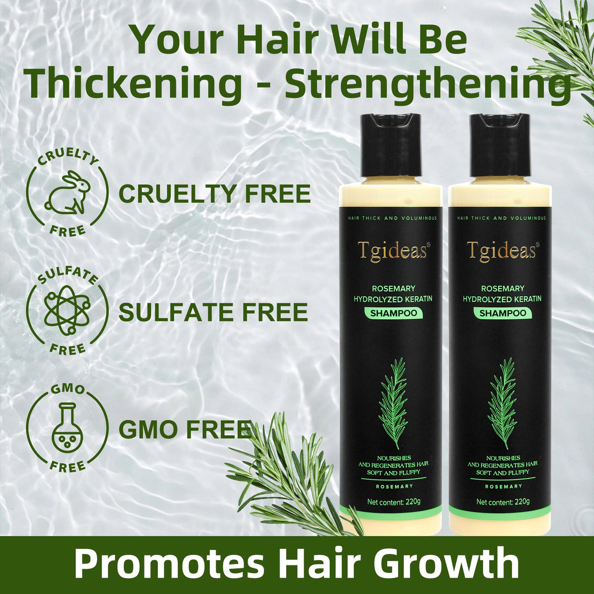 Tgideas® Rosemary Shampoo | Hair Growth & Anti-Dandruff Scalp Treatment
