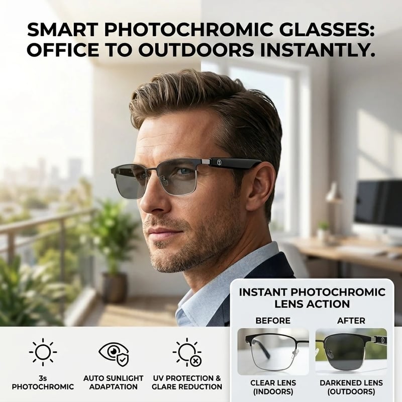😎AI Bluetooth Smart Photochromic Sunglasses
