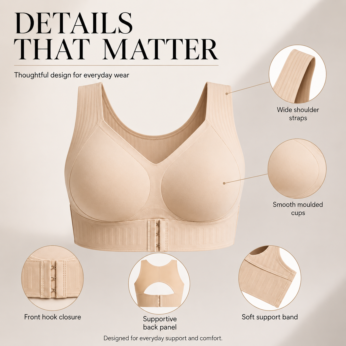 🔥LAST DAY 50% OFF Cross Back Front Closure Wireless Posture Support Bra