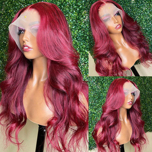 99J Burgundy Lace Front Wigs Body Wave Colored Human Hair Wigs 13x4 13x6 4x4 5x5 HD Lace Glueless Wigs