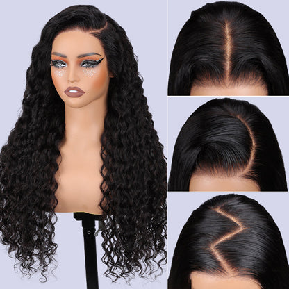 13x6 Pre-All Glueless Lace Frontal Wig Pre Cut Ear to Ear Lace Glueless Deep Wave Wigs