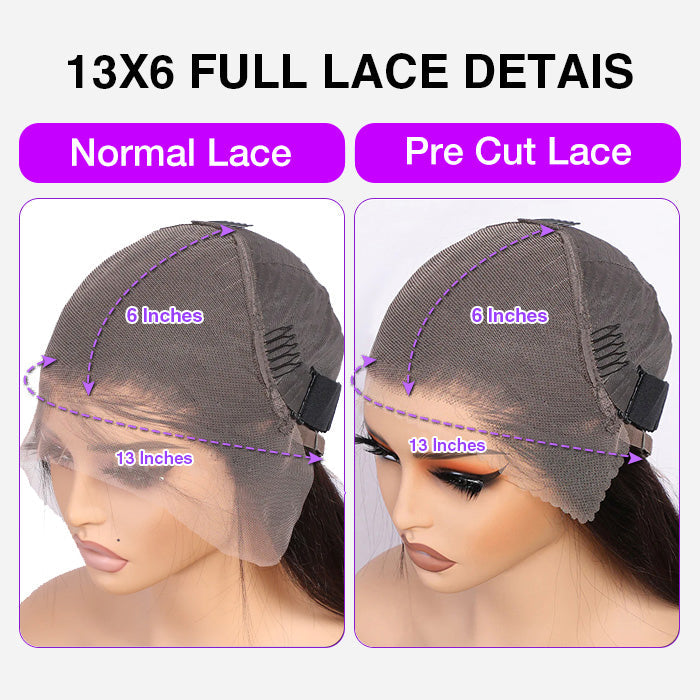 Full 13x6 Lace Frontal Wig Skin Melt HD Lace Wig Body Wave Pre Plucked & Bleached Glueless Wig