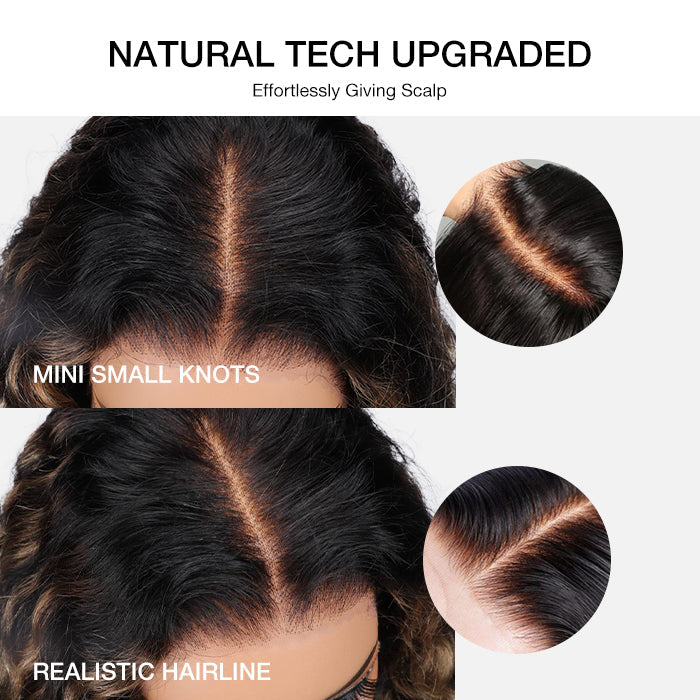 Blonde Highlight 8*5 Pre Cut HD Lace Closure Wigs Glueless Ready & Go Wig #MB/27 Color