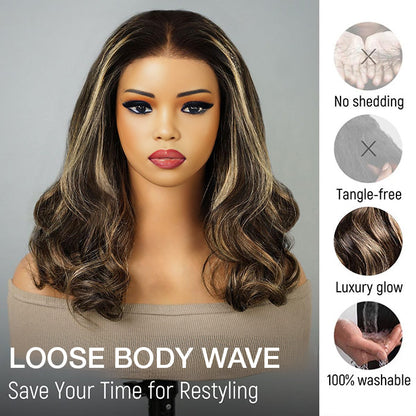 Short Loose Body Wave Pre Cut 8×5  HD Lace Wear Go Glueless Human Hair Wigs 220% Density