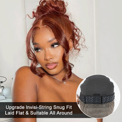 Reddish Brown Human Hair Body Wave Wigs 13X6 360 HD Lace Front Wigs Pre-Plucked Hairline