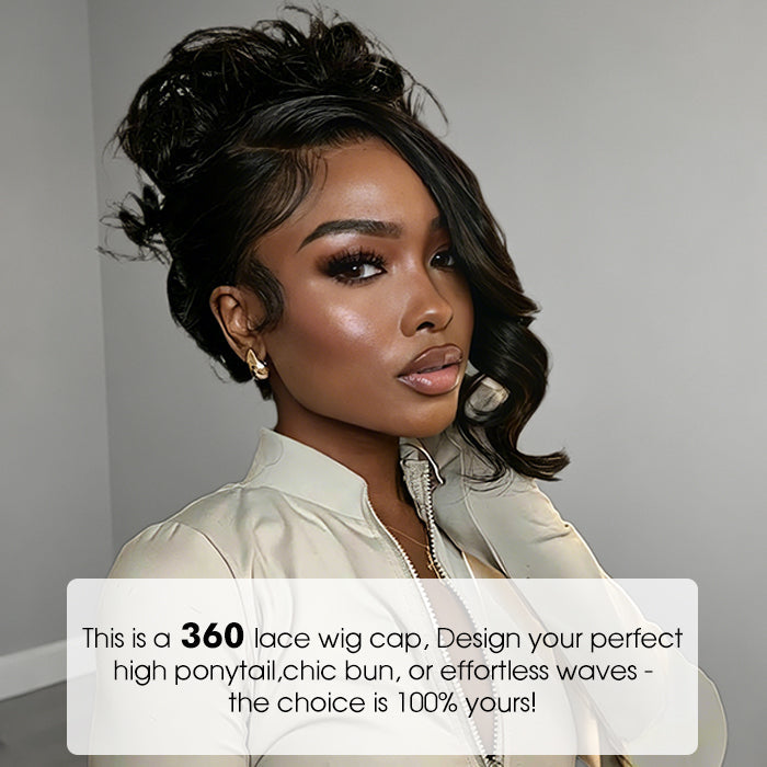 Pre Everything Glueless 360 Lace Wigs Body Wave Human Hair 180% Density Lace Parting Anywhere Fit All Head Size 360 Wig