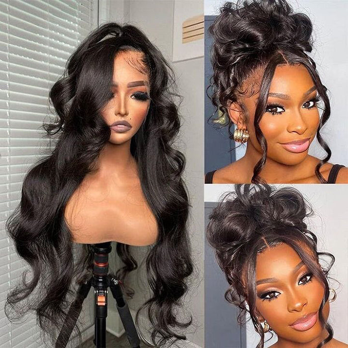 Pre Everything Glueless 360 Lace Wigs Body Wave Human Hair 180% Density Lace Parting Anywhere Fit All Head Size 360 Wig