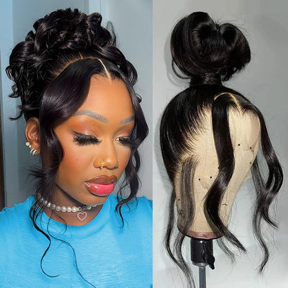 Body Wave Invisi-String Snug Fit 360 HD Lace Frontal Glueless Wig With Bleached Knots Lace Parting Anywhere