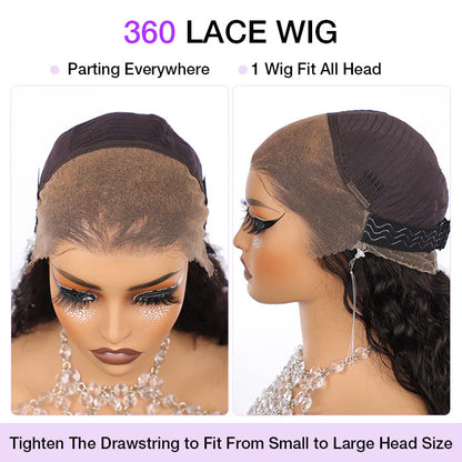 Ombre 1B/4 Brown Body Wave Invisi-String Snug Fit 360 Lace Frontal Wig Pre-Everything