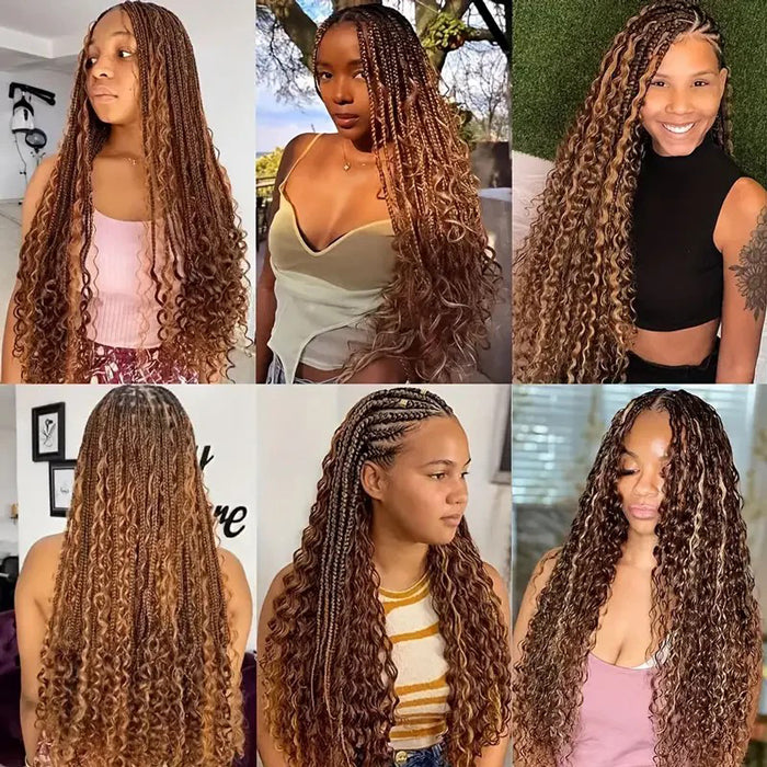 Deep Wave #4/27 Highlight Colored Hair Bulk Human Hair For Braiding No Weft