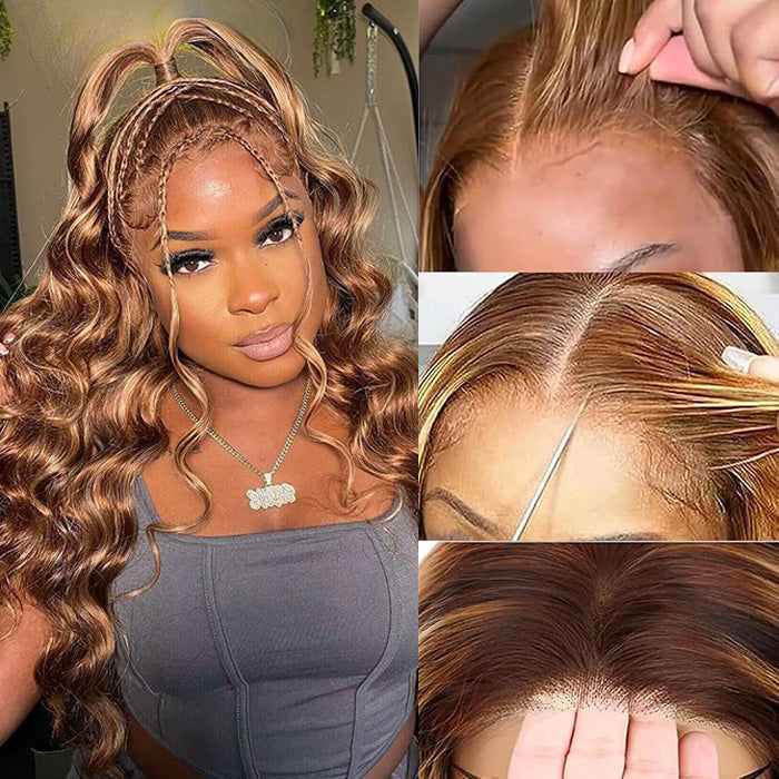 Highlight Glueless Body Wave Wigs For Beginner 8x5 Closure HD Lace Human Hair Pre Everything Wigs