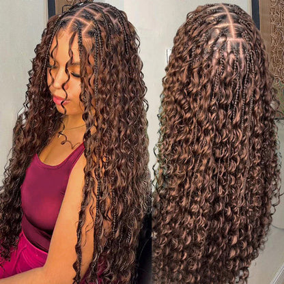 Deep Wave Colored Bulk Hair 100% Human Hair Extensions Bulk for Boho Knotless Braiding