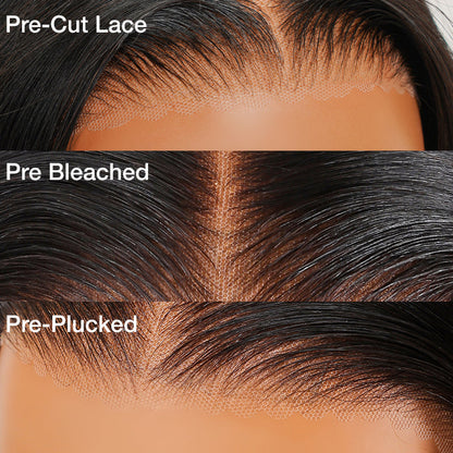Deep Wave 4x4 HD Lace Closure Wig Pre Cut & Plucked & Bleached Put on go® Glueless Wig Beginner Friendly