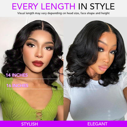Salon-Quality Loose Body Wave Short Wigs Glueless HD Lace Human Hair Pre Plucked & Bleached Put On Go