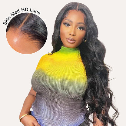 Skin Melt Body Wave 5x5 HD Lace ClosureWigs Pre-Plucked LaceClosure Human Hair Wig
