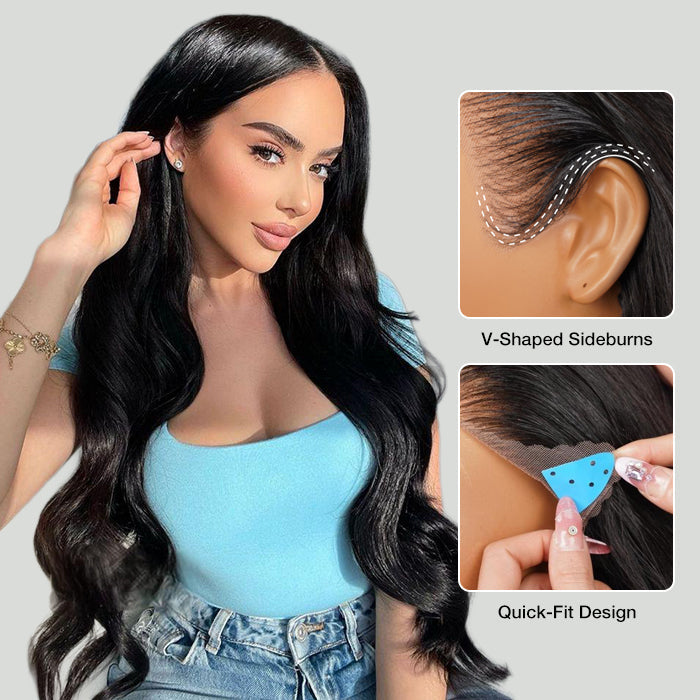 Drawstring Glueless Wig HD Lace Body Wave 13x6 Full Lace Frontal Wigs Friendly To All Heads