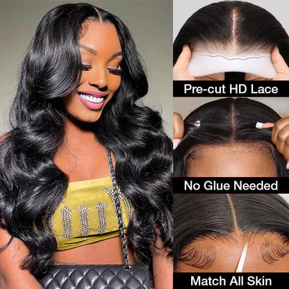 Skin Melt Body Wave 5x5 HD Lace ClosureWigs Pre-Plucked LaceClosure Human Hair Wig