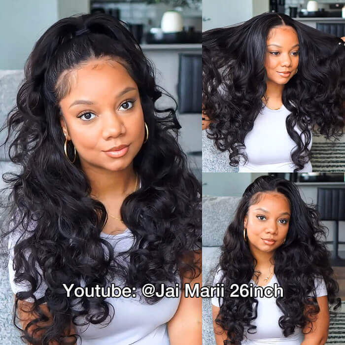 13x6 Loose Body Wave Frontal Wig Glueless HD Lace Human Hair Pre Everything Wigs 220% Density