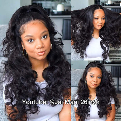 13x6 Loose Body Wave Frontal Wig Glueless HD Lace Human Hair Pre Everything Wigs 220% Density