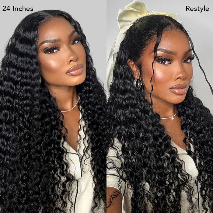 Skinlike HD Lace Brazilian Deep Wave Wigs Drawstring 13x6 Full Frontal Lace Wigs 100% Real Human Hair Wigs For Black Women