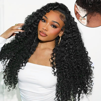 Deep Wave Wig Ear-to-ear Glueless 13x6 Full Frontal HD Lace Wig with Drawstring Friendly To All Heads