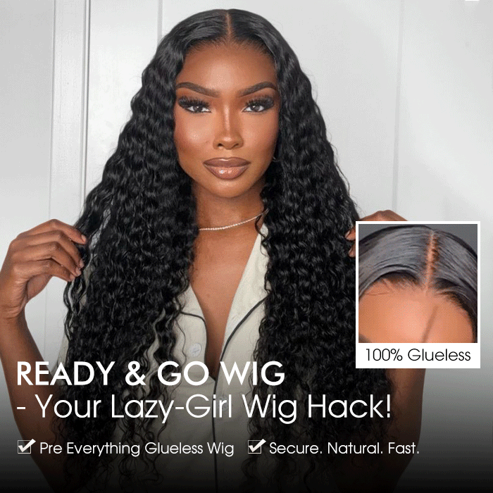 Deep Wave Wig Ear-to-ear Glueless 13x6 Full Frontal HD Lace Wig with Drawstring Friendly To All Heads