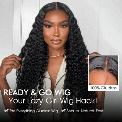Deep Wave Wig Ear-to-ear Glueless 13x6 Full Frontal HD Lace Wig with Drawstring Friendly To All Heads