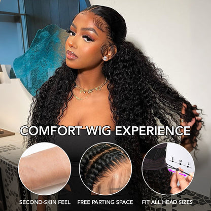 Skinlike HD Lace Brazilian Deep Wave Wigs Drawstring 13x6 Full Frontal Lace Wigs 100% Real Human Hair Wigs For Black Women
