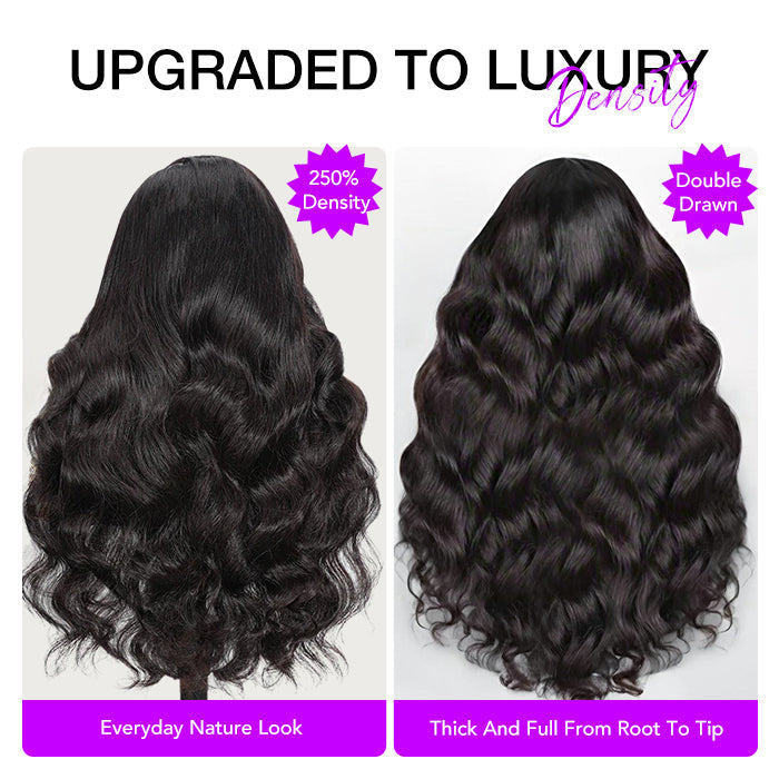 Drawstring Glueless Wig HD Lace Body Wave 13x6 Full Lace Frontal Wigs Friendly To All Heads