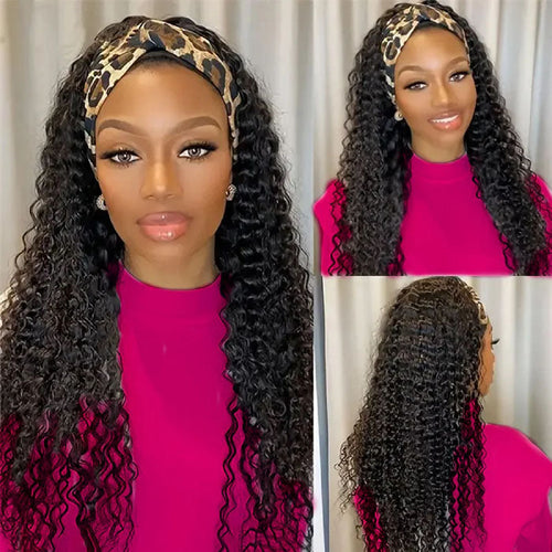 Deep Wave Headband Wigs Human Hair With Headband For Women, Beginner And Lazy Girls Friendly