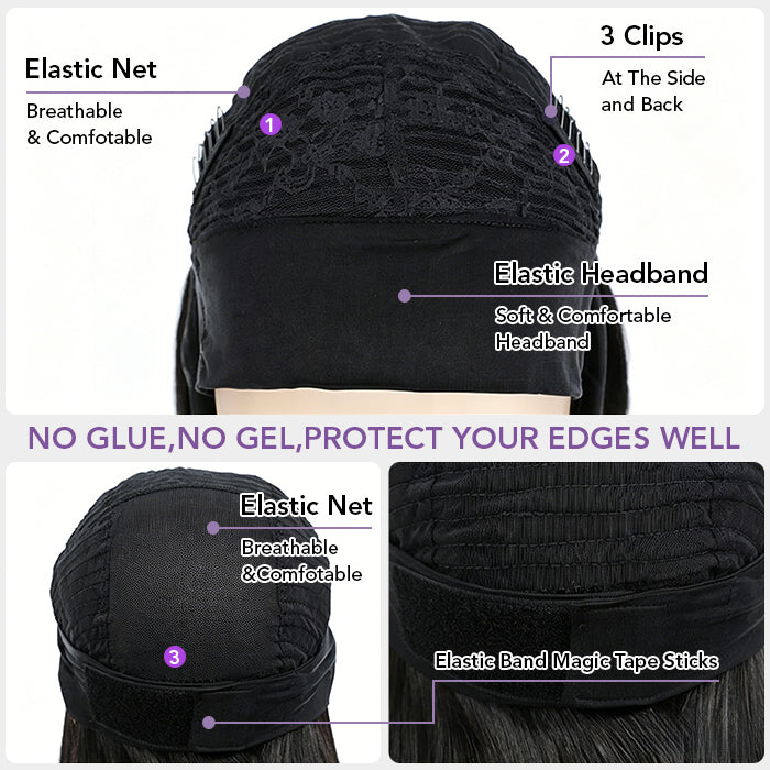 Deep Wave Headband Wigs Human Hair With Headband For Women, Beginner And Lazy Girls Friendly