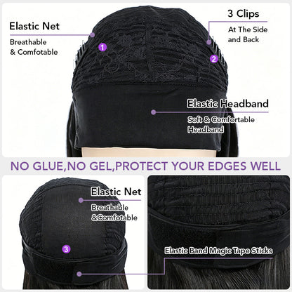 Deep Wave Headband Wigs Human Hair With Headband For Women, Beginner And Lazy Girls Friendly