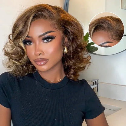 Salon-Quality Loose Body Wave Short Wigs Glueless HD Lace Human Hair Pre Plucked & Bleached Put On Go