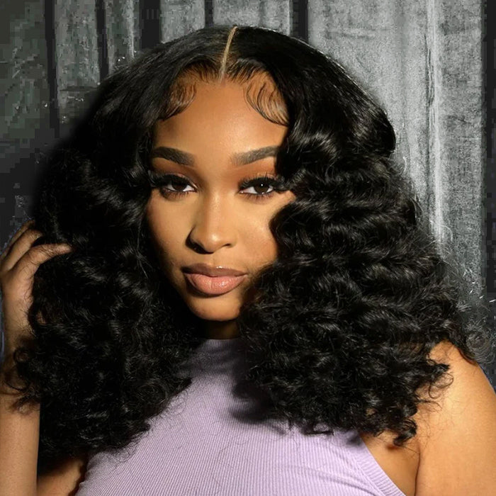 250 Density Loose Deep Wave Bob Wig 13x4 Lace Front Virgin Human Hair Wigs with Pre Plucked Hairline