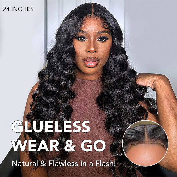 Loose Wave 13x6 Full Lace Frontal Wig Pre Bleached Glueless Lace Human Hair Wigs For Women