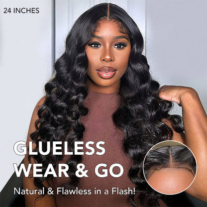 Loose Wave 13x6 Full Lace Frontal Wig Pre Bleached Glueless Lace Human Hair Wigs For Women