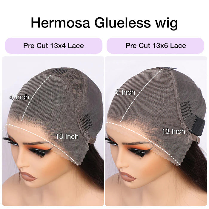 13x6 Pre-All Glueless Lace Frontal Wig Pre Cut Ear to Ear Lace Glueless Deep Wave Wigs