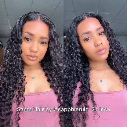 Pre Bleached Deep Wave Glueless Wig 8x5 Partingplus Lace Closure Wig Beginner Friendly 1 Min Install