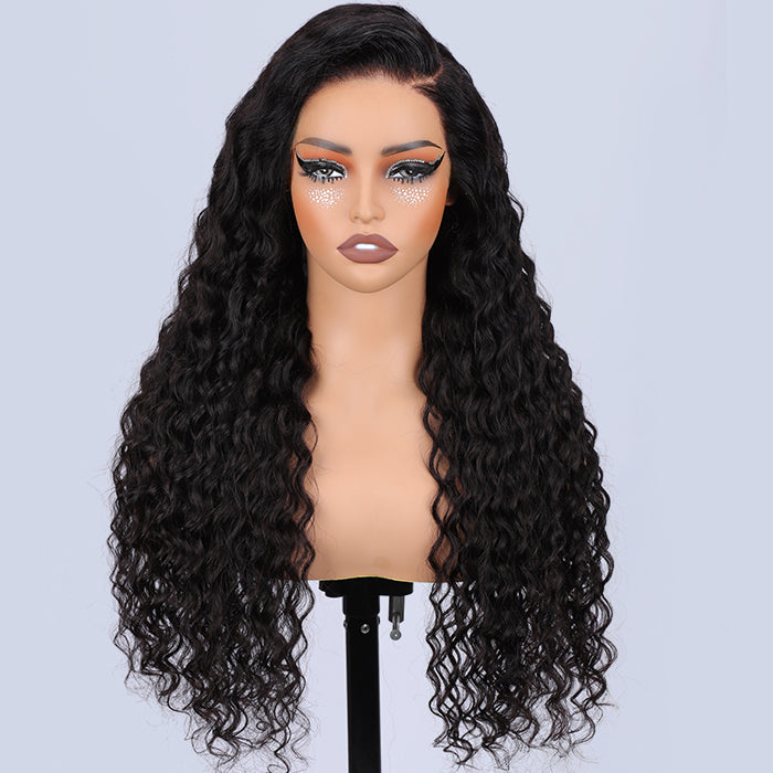 13x6 Pre-All Glueless Lace Frontal Wig Pre Cut Ear to Ear Lace Glueless Deep Wave Wigs