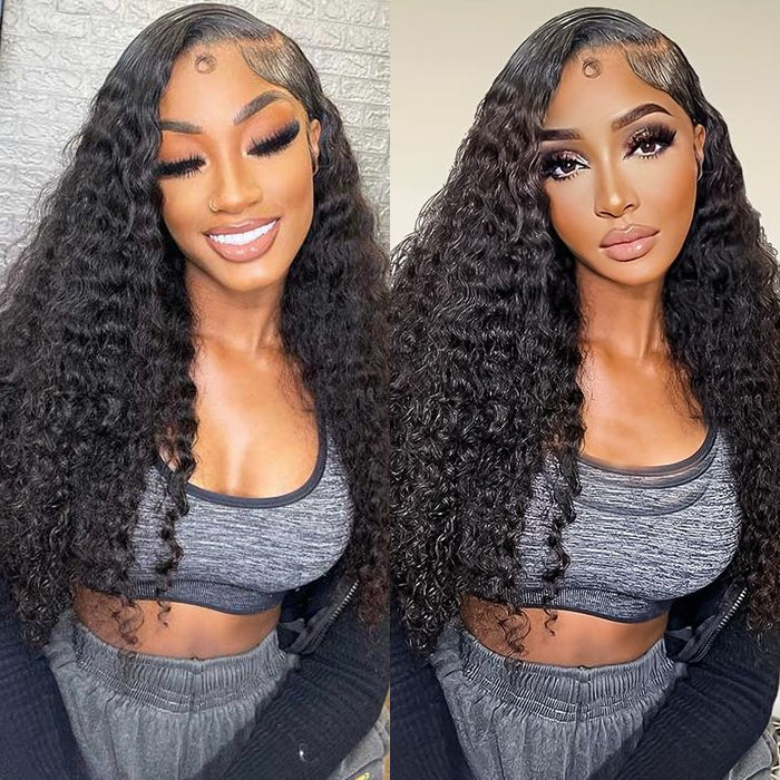 Deep Wave Wig Ear-to-ear Glueless 13x6 Full Frontal HD Lace Wig with Drawstring Friendly To All Heads