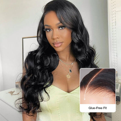 Pre Everything Body Wave Glueless Wig With Elastic Drawstring 8x5 Closure HD Lace Human Hair Long Wig Pre-Cut Lace with Natural Hairline