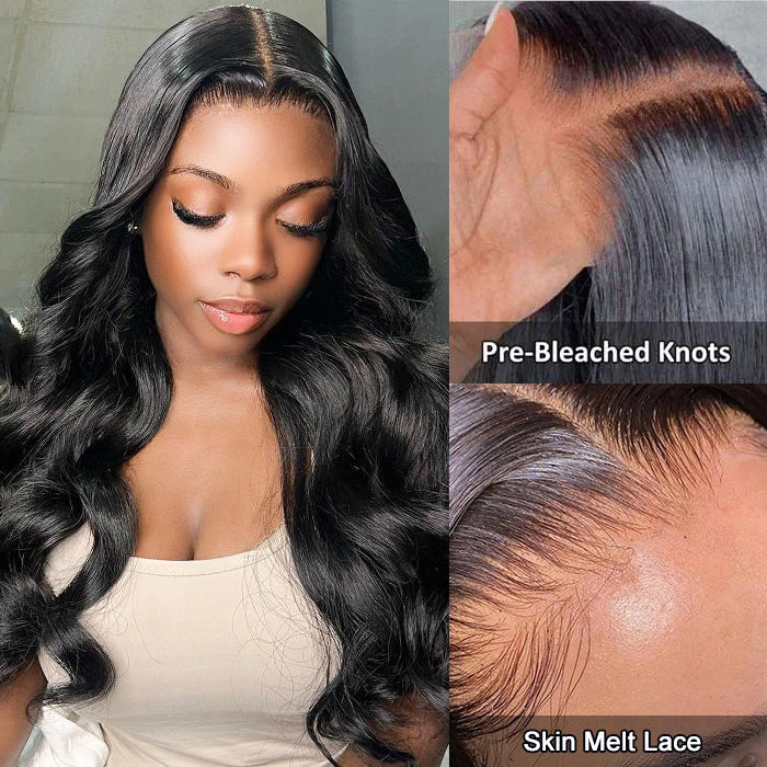 Pre Everything Body Wave Glueless Wig With Elastic Drawstring 8x5 Closure HD Lace Human Hair Long Wig Pre-Cut Lace with Natural Hairline